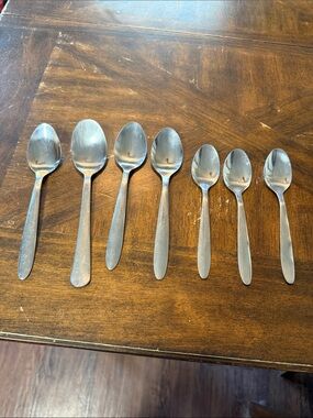 Stainless Steel Flatware Spoons - Set of 7 in good used condition
